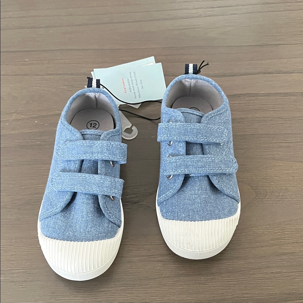 Cat & Jack Denim Blue Sneakers with White Soles